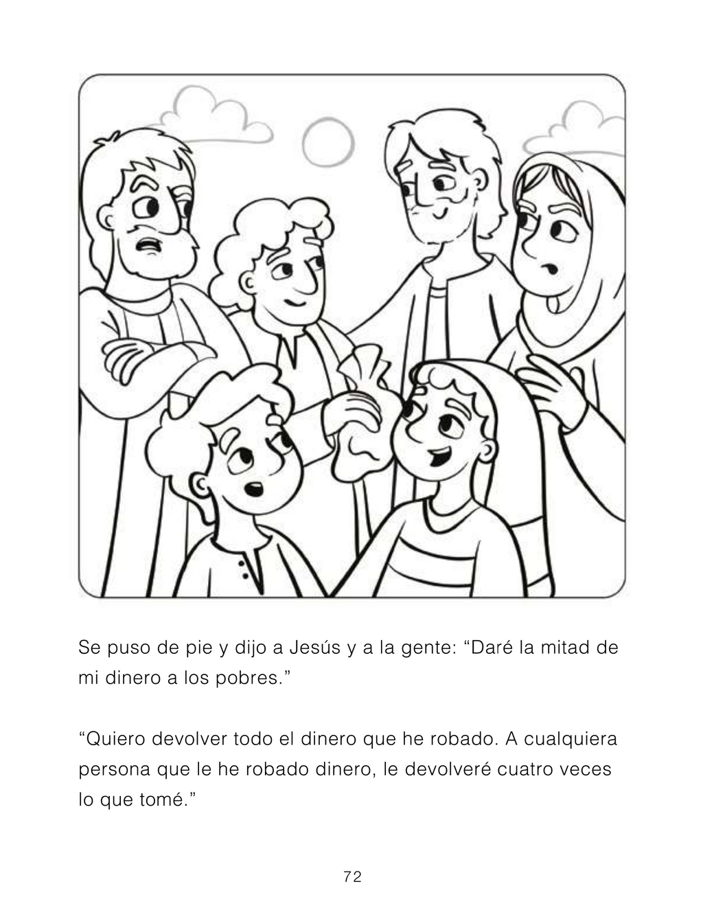 The Story of Zacchaeus: An Excerpt from Bible Stories to Share: Coloring Book (Spanish))