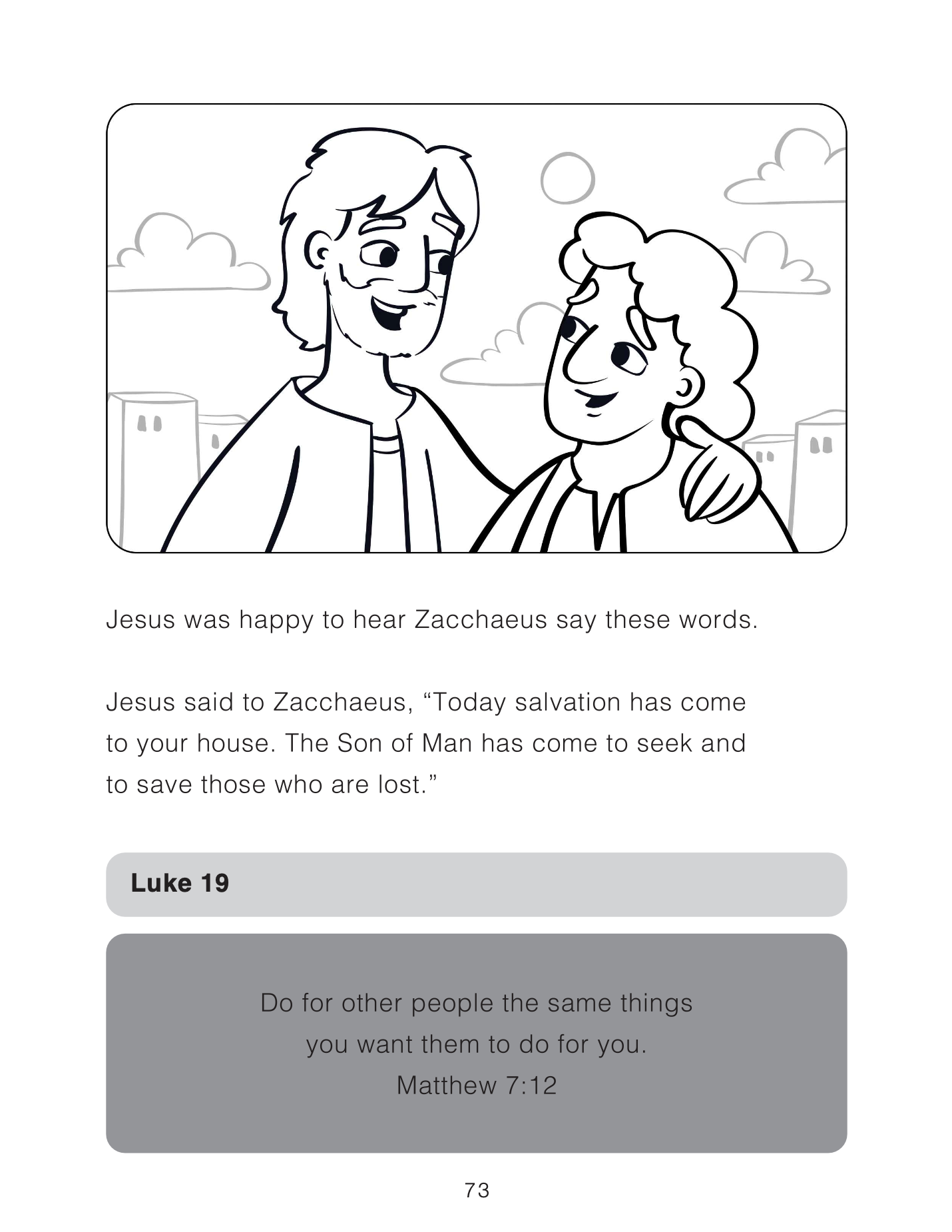 The Story of Zacchaeus: An Excerpt from Bible Stories to Share: Coloring Book (English)
